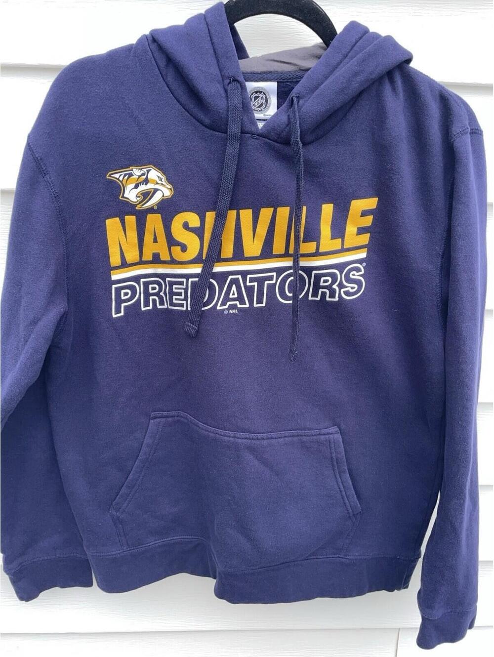 Nashville Predators NHL Hockey Hoodie Pullover Sweatshirt Navy Blue Mens M